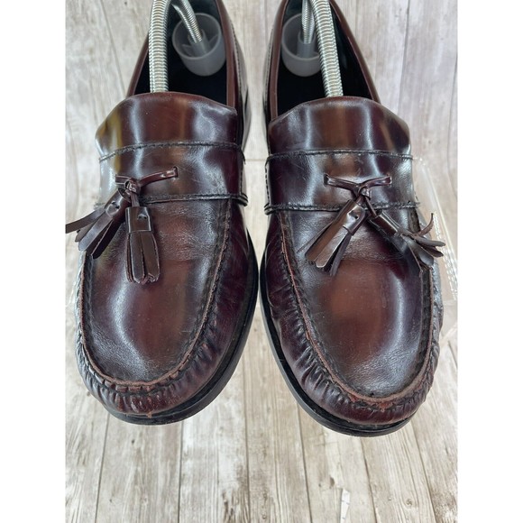 Cole Haan Air Monroe Loafer Mens 9.5 M Burgundy Leather Tassel Dress Shoe C09889 - Picture 3 of 10